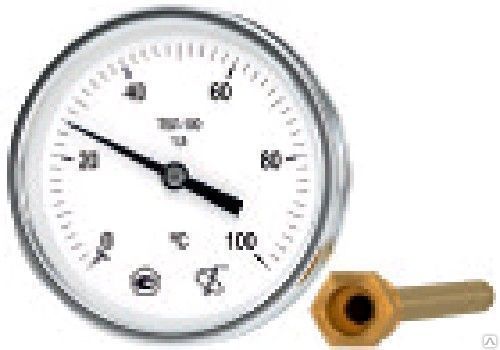 Термометр ТБф-120 кл.т. 2,5 IP54 ОШ 6мм, Ду 63 мм, L- 46, 64, 100-350мм 1