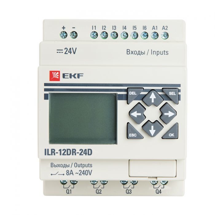Программируемый логический контроллер 12 в/в с диспл. 24В PRO-Relay EKF
