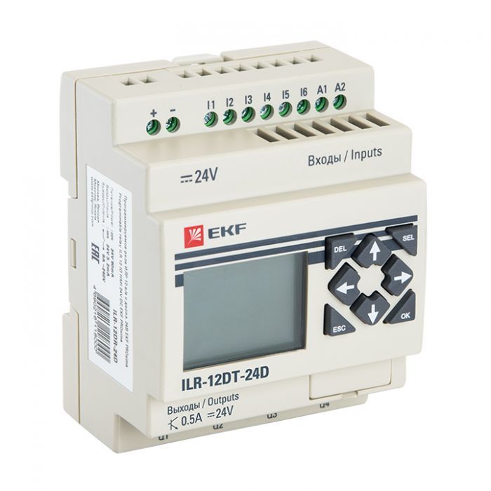 Программируемый логический контроллер 12 в/в т с диспл. 24В PRO-Relay EKF