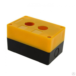 Корпус поста управления КП102 пластиковый 2 кнопки желтый EKF 