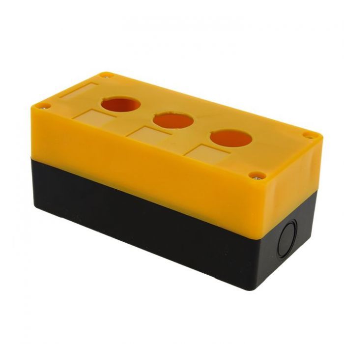 Корпус поста управления КП103 пластиковый 3 кнопки желтый EKF