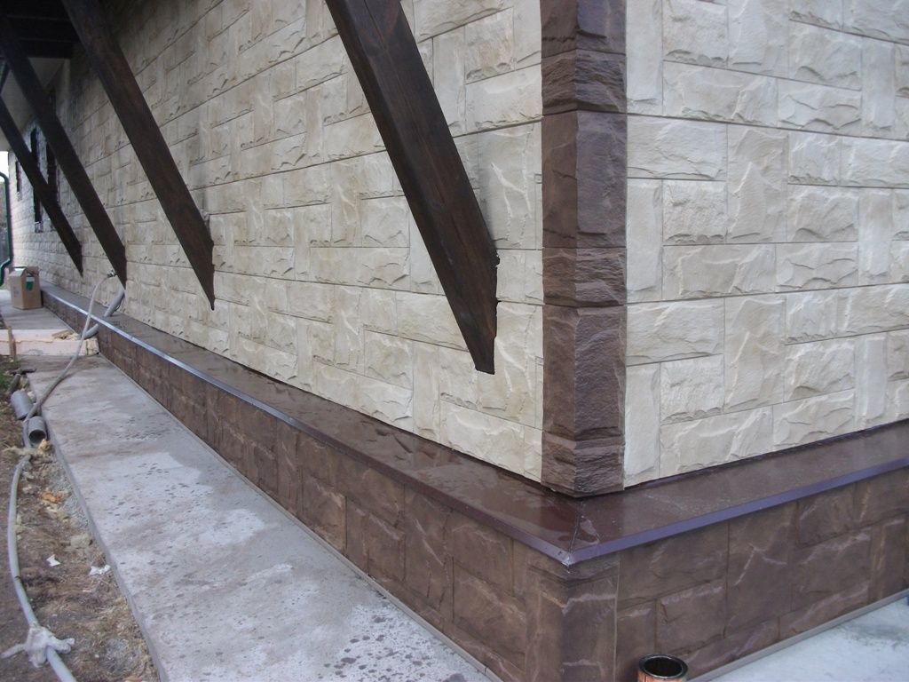 Фасадные панели - угол цокольный под кирпич, камень