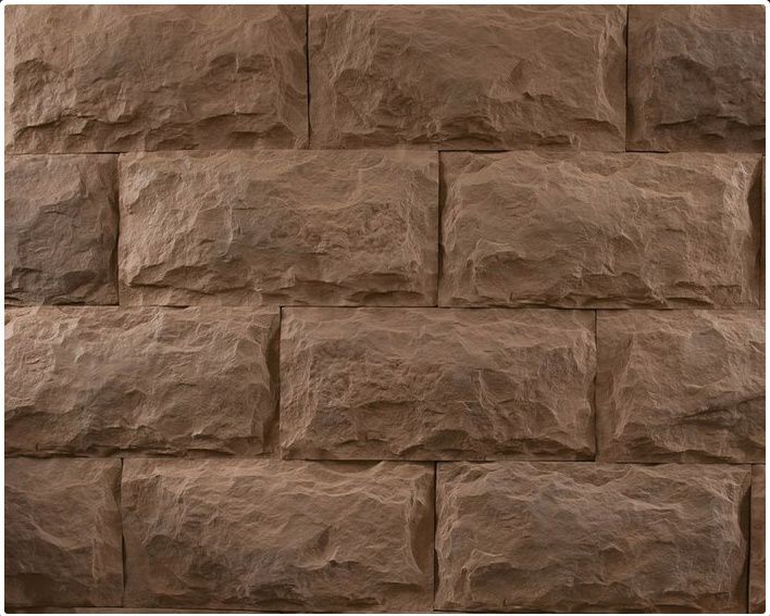 Фасадная плитка " Рваный камень" 127 х 267 х 15 мм коричневая