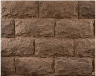 Фасадная плитка " Рваный камень" 195х265х15мм коричневая 
