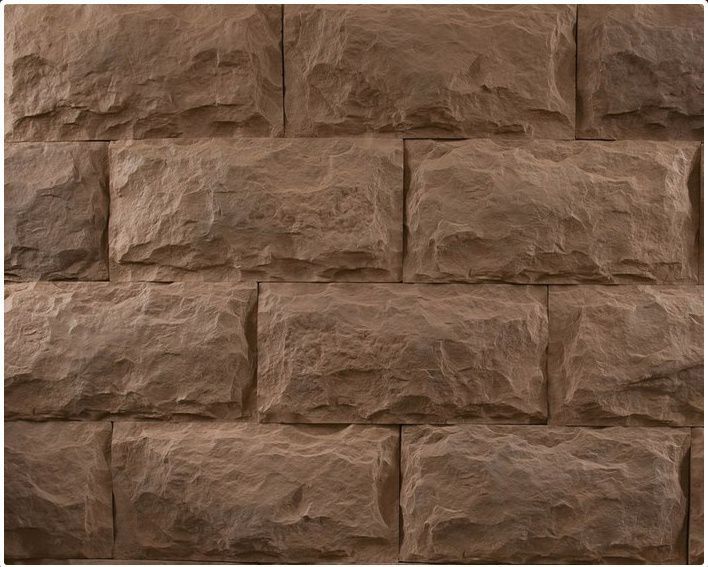 Фасадная плитка " Рваный камень" 195х265х15мм коричневая