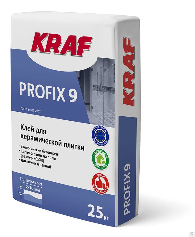 Плиточный клей Kraf profix 9
