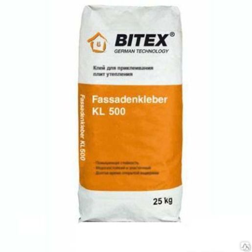 Клей для ППС и минеральной ваты Bitex Fassadenkleber KL 500 25 кг, цена ...