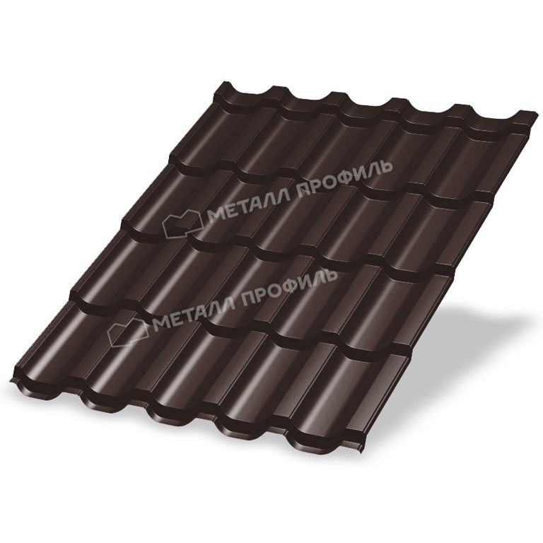 Металлочерепица МП Трамонтана-SL (PURMAN) RAL8017 Коричневый шоколад