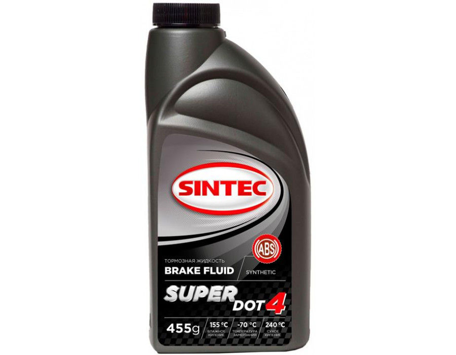 Жидкость тормозная SUPER DОТ-4 sintec (455 грамм)