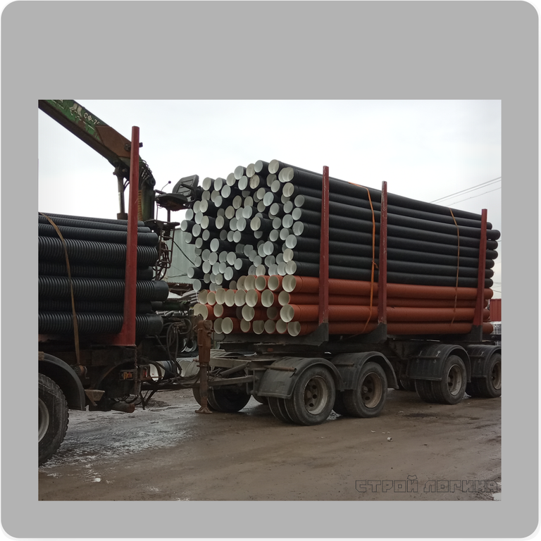 Труба ПЭ SN8 DN/ID 230/200*6000мм гофрированная двуслойная с раструбом ...