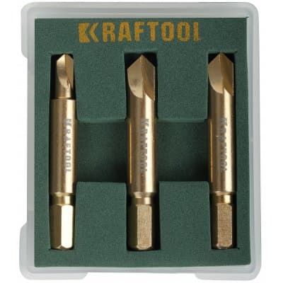Набор экстракторов KRAFTOOL для выкручивания крепежа с износом граней шлица до 95%.PH1/PZ1,PH2/PZ2,PH3/PZ3,3 предмета 26