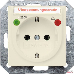 5ub1945 i-system schuko socket outlet w. overvoltage protection and incr. touch prot., w. label and 5875673 siemens 