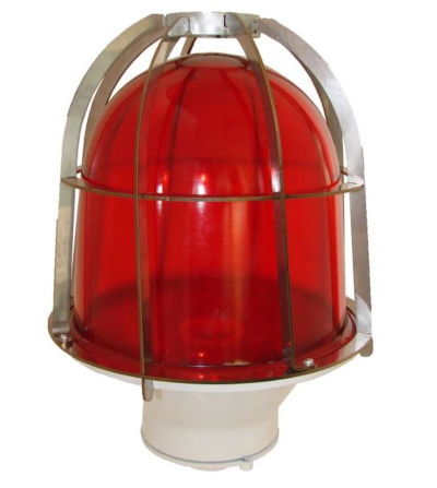 Светильник ЗОМ с решеткой стекло красное (заградительный огонь) Е27 ГСТЗ