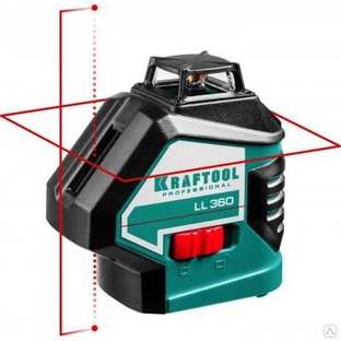 KRAFTOOL LL360 #2 нивелир лазерный, 2х360°, 20м/70м, IP54, точн. +/-0,2 мм/м, держатель, в коробке 34645 