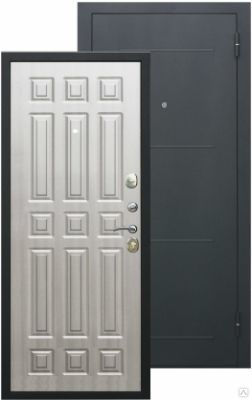 Входная дверь металлическая Гарда 7,5 Черный шелк / Белый ясень