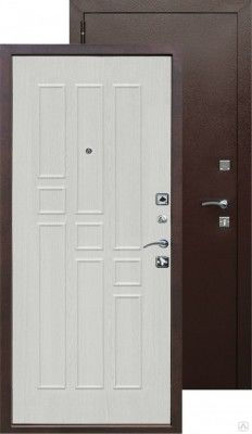 Входная дверь металлическая Гарда 8 Медь-антик / Белый ясень