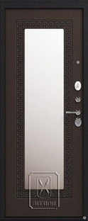 Входная дверь металлическая L-1 Серебро — Венге с зеркалом