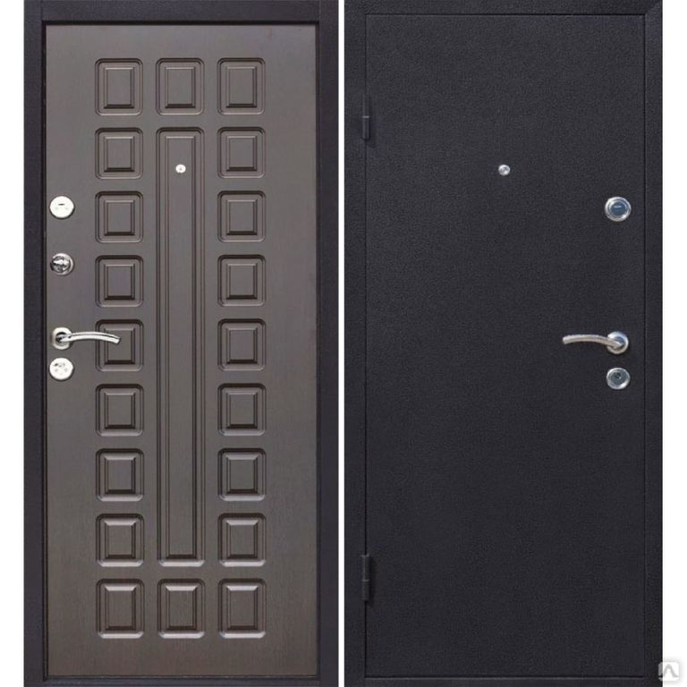Дверь левая входная Йошкар антик медь / венге 960х2050