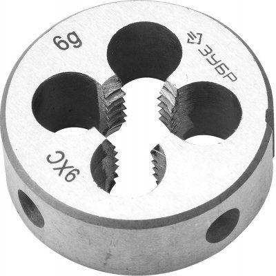 Плашка ЗУБР "МАСТЕР" круглая ручная для нарезания метрической резьбы, М5 x 0,8 4-28022-05-0-8