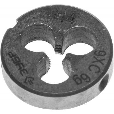 Плашка ЗУБР "МАСТЕР" круглая ручная для нарезания метрической резьбы, М4 x 0,7 4-28022-04-0-7