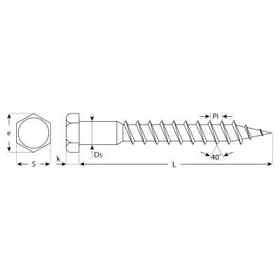 Шурупы ШДШ с шестигранной головкой (DIN 571), 200 х 12 мм, 150 шт, ЗУБР 300450-12-200-150
