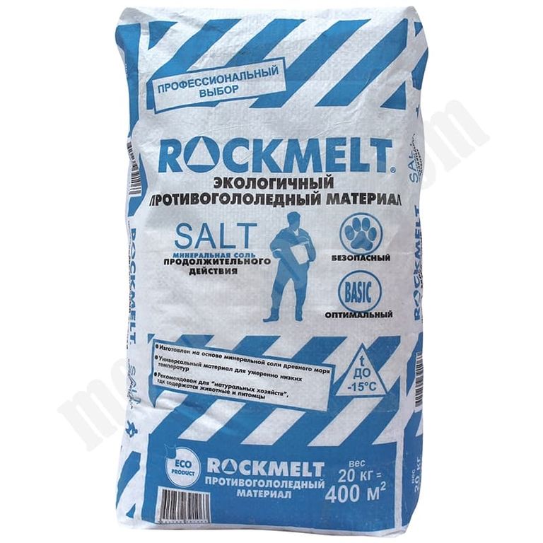 Противогололедный реагент Rockmelt Salt (до -15°С), 20кг С-000238713