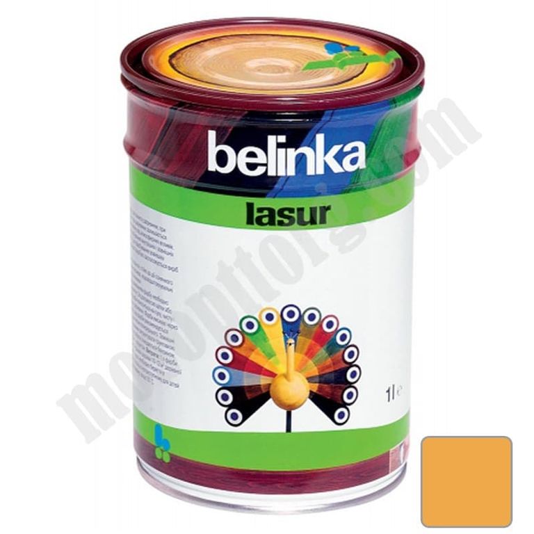 Лазурное покрытие для защиты древесины "Belinka Lasur", лиственница (№14), 1л С-000116850 BELINKA