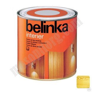 Лазурное покрытие для защиты древесины внутри помещений "BELINKA INTERIER" пшеничные колосья /№63/ 2,5л С-000121483 