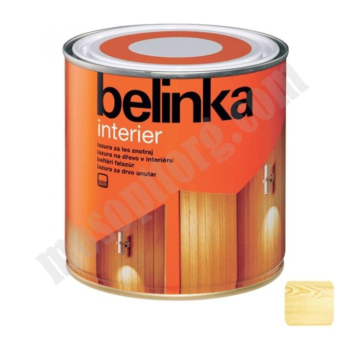 Лазурное покрытие для защиты древесины "BELINKA INTERIER" радужно-желтый /№62/ 0,75л С-000121482