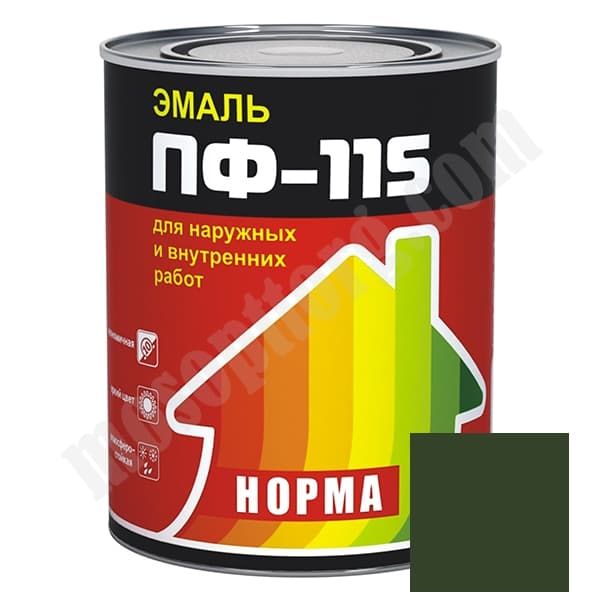 Эмаль зеленая 0,9 кг. ПФ-115 "НОРМА" С-000260195 Путевая