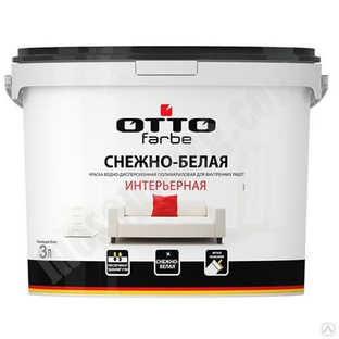 Краска для внутренних работ "OTTO farbe" снежно-белая, акриловая 3л. /Sniezka/ С-000139052 