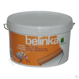 Краска для стен и потолков "BELINKA B1" белая, моющаяся 2 л С-000116942 