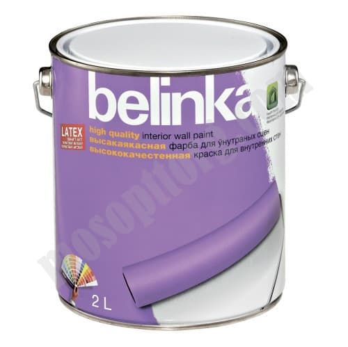 Краска для стен и потолков "BELINKA LATEX B1" белая, матовая 2 л С-000116938