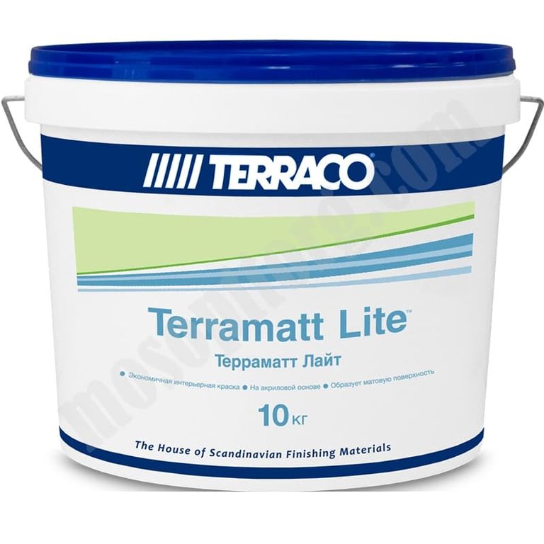 Краска интерьерная акриловая Terraco Terramatt Lite, 10л / 6217410 С-000238802 TERRACO