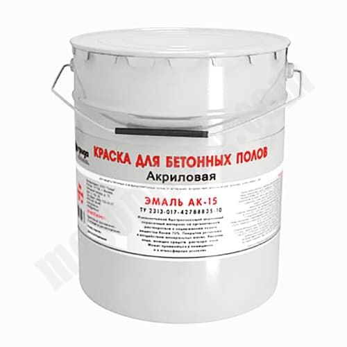 Эмаль для бетонных полов "АК-15" красная, износостойкая, акриловая 15 кг /Грида С-000175128