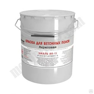 Эмаль для бетонных полов "АК-15" серая, износостойкая, акриловая 15 кг. (44шт/пал.) /Грида/ С-000113844 