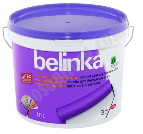 Краска для стен и потолков "BELINKA LATEX B1" белая, матовая.10 л. /45912 С-000116939