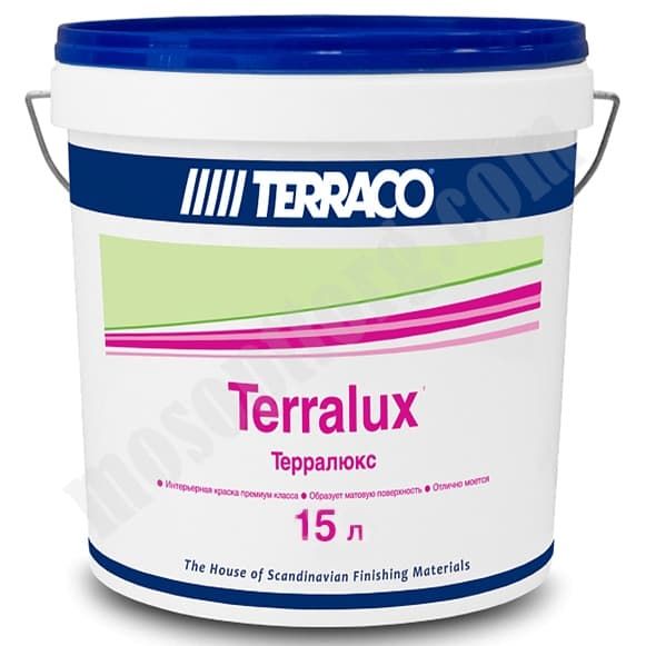 Краска интерьерная моющаяся акриловая Terraco Terralux Clear, 15л / 6212915 С-000238806 TERRACO