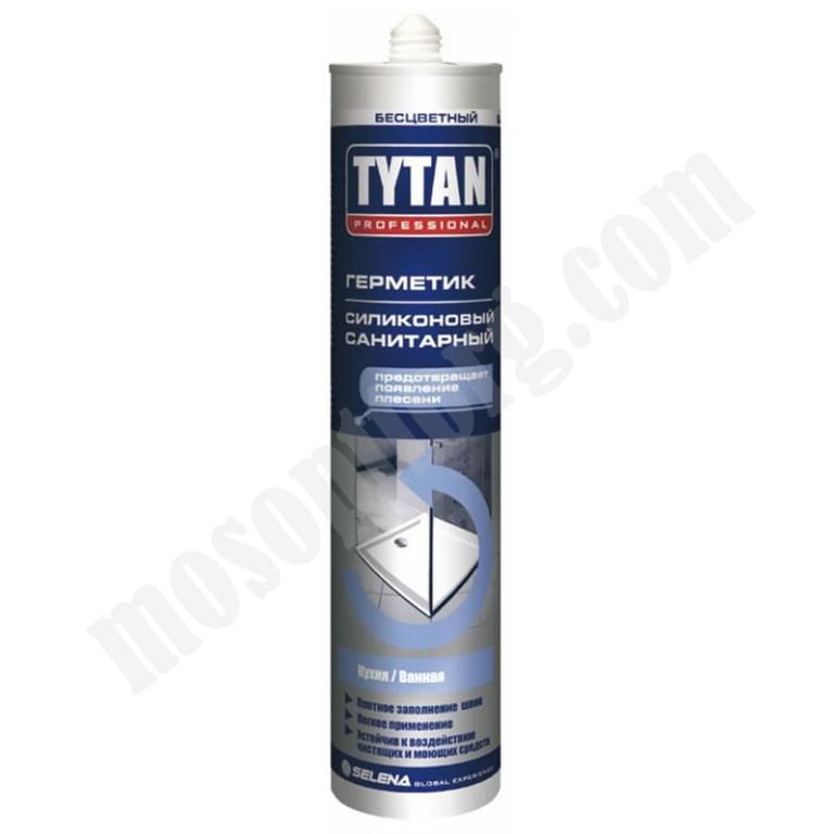 Герметик силиконовый бесцветный 80 мл. санитарный "TYTAN Professional" С-000140510