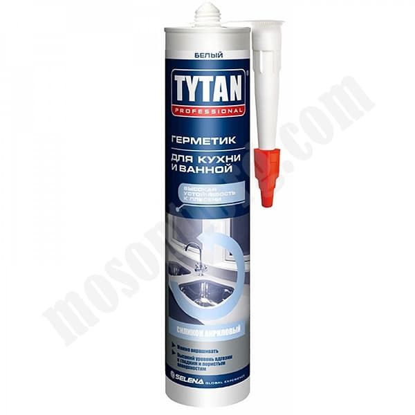 Герметик силиконакриловый для кухни и ванной белый 310 мл. "TYTAN Professional" / 26067 С-000140515