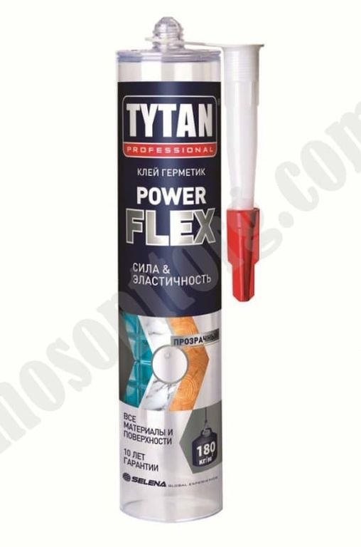 Клей монтажный "TYTAN professional" Power Flex акрилатный, прозрачный, универсальный, 290 мл. / 996146 С-000109263