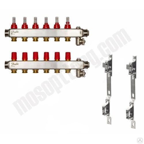 Группа коллекторная нержавеющая сталь SSM-F set 1" ВР 9 вых 3/4" НР под ...