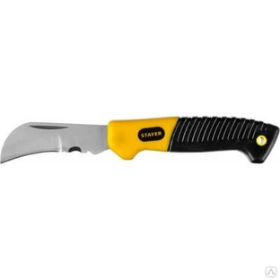 SK-С нож монтерский, складной, изогнутое лезвие, STAYER Professional 45409 