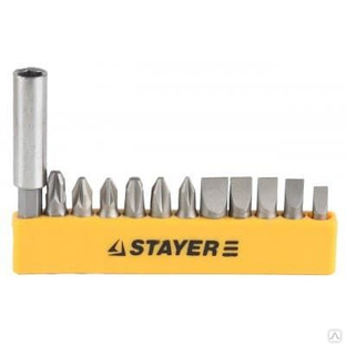 Набор STAYER Биты "MASTER" с магнитным держателем,12 предметов 2609-H12_z01 