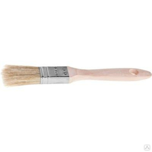 ЗУБР 25 мм, 1", щетина натуральная светлая, деревянная ручка, кисть плоская УНИВЕРСАЛ-ЭКСПЕРТ 01005-025 