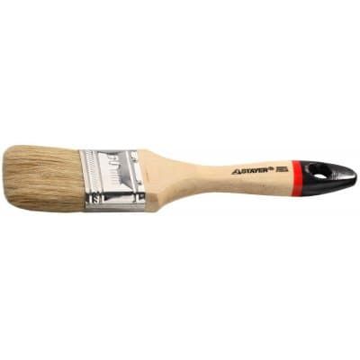 STAYER 63 мм, 2,5", щетина натуральная светлая, деревянная ручка, кисть плоская UNIVERSAL-EURO 0102-063 0102-050