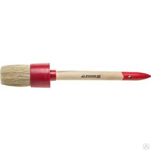 STAYER 60 мм, щетина натуральная, деревянная ручка, кисть малярная круглая 0141-60 0141-55 