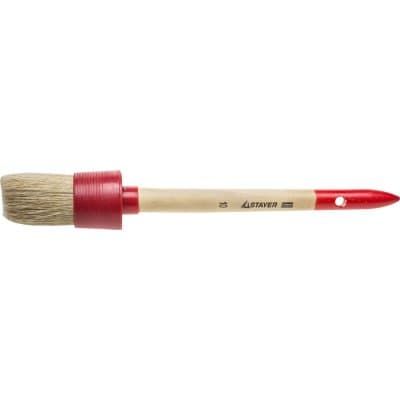 STAYER 45 мм, щетина натуральная, деревянная ручка, кисть малярная круглая 0141-45 0141-40