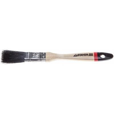 STAYER 25 мм, 1", щетина натуральная чёрная, деревянная ручка, кисть плоская UNIVERSAL-EURO 01022-025 01022-020