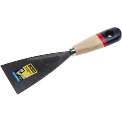 Шпательная лопатка STAYER "PROFI" c нержавеющим полотном, деревянная ручка, 80мм 10012-080